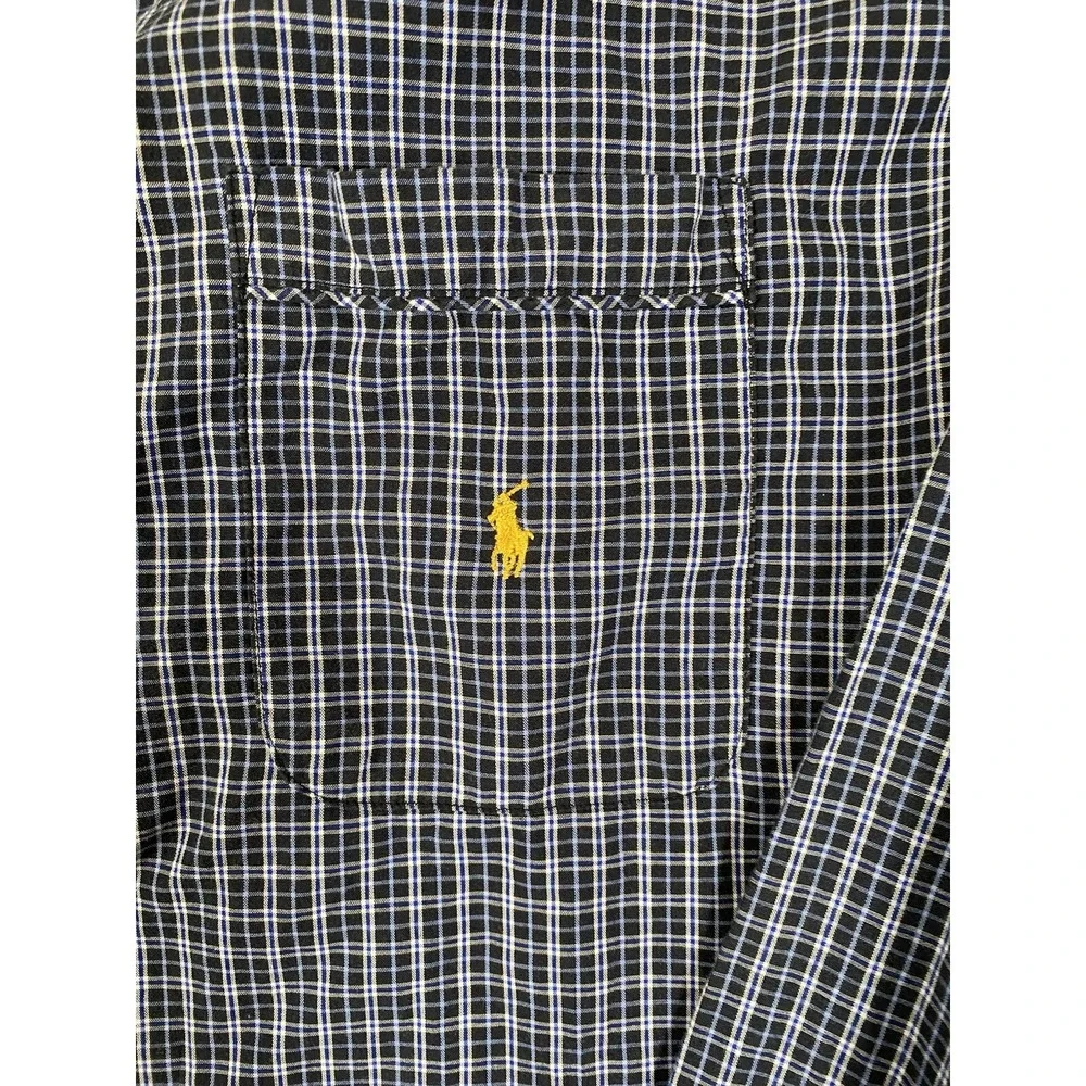 Polo Ralph Lauren Shirt Mens XL Blue White Plaid 100% Cotton Twill Pajama Top